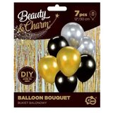  Beauty&Charm: Set balonov - zlato - črno - srebrno - 7 kosov | Shoptok.si