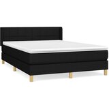 Maison Chic Box spring posteljni - Vzmetna postelja z vzmetnico črn 140x190 cm blago SL20301, (21881308) | Shoptok.si