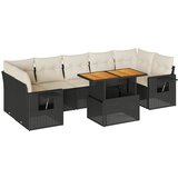 Maison Chic Seti vrtnega pohištva - Vrtna garnitura - Vrtni pohištvo set 8-delna z blazinami črn poli ratan, (21800514) | Shoptok.si