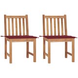 Maison Chic Vrtni stoli - Stol za vrt 2 kosa z blazinami trdna tikovina JS1432, (21878305) | Shoptok.si