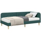  Kutni okvir kreveta Tamnozelena 90 x 200 cm tkanina | shoptok.hr