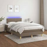  Box spring postelja z vzmetnico LED taupe 120x200 cm blago, (20898754) | Shoptok.si