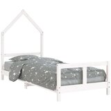  Otroški posteljni okvir bel 80x200 cm trdna borovina, (20916831) | Shoptok.si