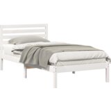 vidaXL Konstrukcija postelje Bela 75 x 190 cm Masivno borovo les | Shoptok.si