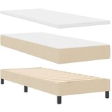 Box Postelja z vzmetnico z vzmetnico krema 80 x 200 cm blago, (5000128545) | Shoptok.si