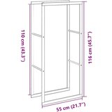 vidaXL stojalo za drva črno 55x30x116 cm jeklo | Shoptok.si