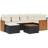  7-dijelni set vrtnih sofa od poliratana s jastucima crni | shoptok.hr