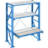 LISTA regal z izvlečnim okvirjem za težka bremena, širina uvleka 1290 mm, globina 860 mm, osnovni regal, svetlo modra | Shoptok.si