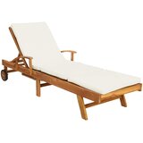  Ležaljka 1-osoba Smeđa i krem Čvrsto teak drvo | shoptok.hr