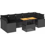 Maison Chic Seti vrtnega pohištva - Vrtna garnitura - Vrtni pohištvo set 8-delna z blazinami črn poli ratan, (21799014) | Shoptok.si
