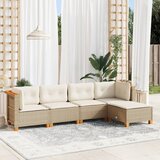 Maison Chic Seti vrtnega pohištva - Vrtna garnitura - Vrtni pohištvo set 5-delna z blazinami bež poli ratan, (21817590) | Shoptok.si