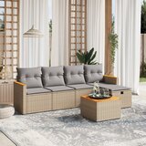  The Living Store Vrtna sedežna garnitura 6-delna z blazinami bež poli ratan - Vrtna Sedežna Garniture, (21475321) | Shoptok.si