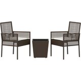  Set 2 Rjava PE ratan, Prašno lakirano jeklo, Kaljeno steklo Mala, (22015303) | Shoptok.si