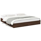  Okvir za krevet s uzglavljem smeđa boja hrasta 200x200cm drveni | shoptok.hr