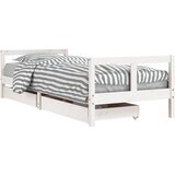 The Living Store Otroški posteljni okvir s predali bel 80x200 cm trdna borovina - Otroški Posteljni Okvir, (21625179) | Shoptok.si