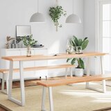 vidaXL Mizna plošča sv. rjava 220x40x(2-4)cm obdelana trdna hrastovina | Shoptok.si