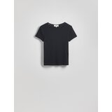 Reserved Pamučna majica slim fit - crno | shoptok.hr