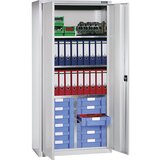 eurokraft pro Omara za material in predalnik, 3 police, 12 predalov, encijan modra RAL 5010 | Shoptok.si