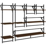  The Living Store Komplet stenskih polic s prečkami 6-delni rjavi hrast inž. les - Komplet Stenskih Polic, (21444242) | Shoptok.si