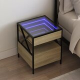 vidaXL Noćni ormarić s beskonačnim LED boja hrasta 40 x 40 x 51 cm Cijene