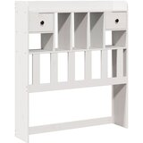 Maison Chic posteljno vzglavje - vzglavna omarica - nočna omarica s predelki bela 100 cm trdna borovina, (21708498) Cene