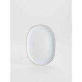Reserved porcelanast krožnik z robom - srebrna Cene