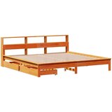  Krevet s regalom za knjige bez madraca 200x200 cm od borovine | shoptok.hr