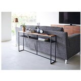 YAMAZAKI Črna/temno rjava stranska mizica v jesenovem dekorju 20,5x126 cm Tower – | Shoptok.si