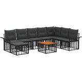  Set vanjskih sofa 9 kom. Crna i tamno siva Poliester | shoptok.hr