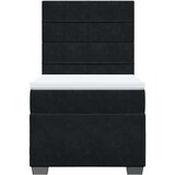 vidaXL Box spring postelja z vzmetnico črna 80x200 cm žamet | Shoptok.si