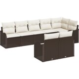  8-dijelni vrtni sofa set s jastučićima smeđi poli ratan | shoptok.hr