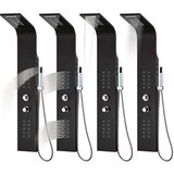 vidaXL Panel za tuš enota aluminij 20x44x130 cm črni | Shoptok.si