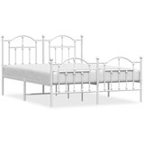  Metalni okvir kreveta uzglavlje i podnožje bijeli 150 x 200 cm | shoptok.hr