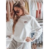 DStreet Bluza damska oversize z haftem serc MONLOVE szara | Shoptok.si