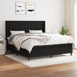 vidaXL Box spring postelja z vzmetnico črna 180x200 cm blago | Shoptok.si