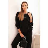 Polski Women's cotton set with Minimal print black Cijene