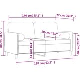  Dvosjed s jastucima svjetlosivi 140 cm baršunasti | shoptok.hr
