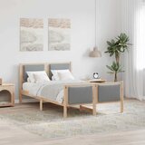  Krevetna konstrukcija Svijetlo siva 120 x 190 cm tkanina Smeđa | Shoptok.si