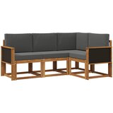  Set vanjskih sofa 4 pcs Prirodna i antracit Poliester | shoptok.hr