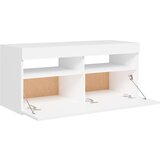 vidaXL TV omarica z LED lučkami bela 90x35x40 cm | Shoptok.si