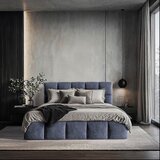 MID.YOU OBLAZINJENA POSTELJA 180 cm x 200 cm , les, tekstil, leseni material modrosiva | Shoptok.si