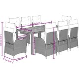  9-dijelni vrtni blagovaonski set sivi od poliratana Siva 190 cm table length | shoptok.hr