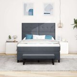  Postelja z vzmetnico z vzmetnico Temno siva 160 x 200 cm Žamet | Shoptok.si