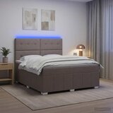  LED okvir za krevet s madracem Sivosmeđa 160 x 200 cm Tkanina | shoptok.hr