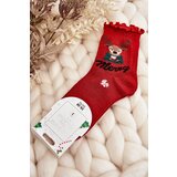 Aura.via Women's Shiny Christmas Socks with Reindeer Red | Shoptok.si