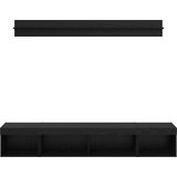  Set omare za televizijo na steni 5 pcs Črna Orehovina Konstruiran les, (5000132402) | Shoptok.si