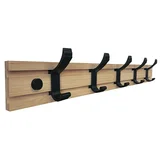 Letev za obešanje (Do x Š x V: 500 x 45 x 80 mm, Število kaveljčkov: 5 kos, Les)