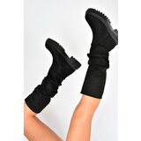 Fox Shoes Women's Black Suede Gathered Daily Boots | Shoptok.si