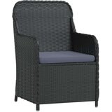  5-dijelni vrtni blagovaonski set s jastucima crni | shoptok.hr
