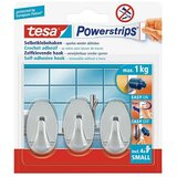 Tesa Samolepilna kljukica Powerstrips (ovalna, velikost: S, krom, 3 kos) Cene